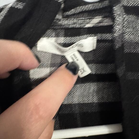 Maurices Black & White Plaid Open Front Kimono Cardigan Women's Plus Size 3X - Picture 7 of 9